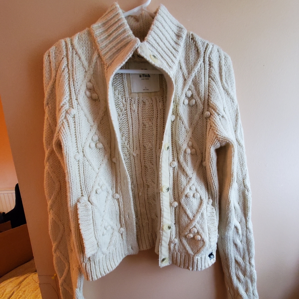 Cream Abercrombie Cardigan
